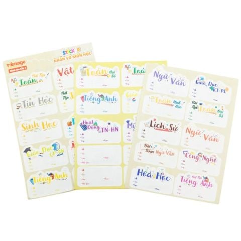 STICKER NHÃN VỞ MÔN HỌC NV-07 (CẤP 3) (3T/X) (P.C.TEEN)