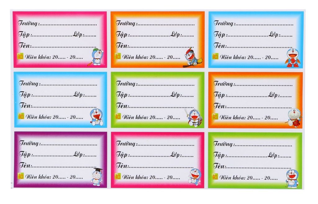 Nhãn Học Sinh 9 Ô Đại