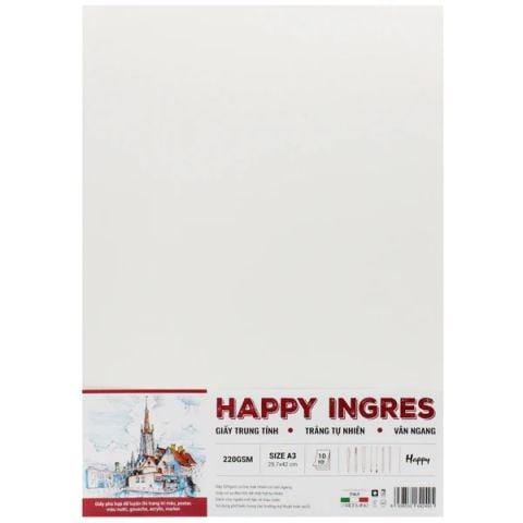 HAPPY - GIẤY VẼ HAPPY INGRES 220GMS A3 10S HA220A3 (THCK0600)
