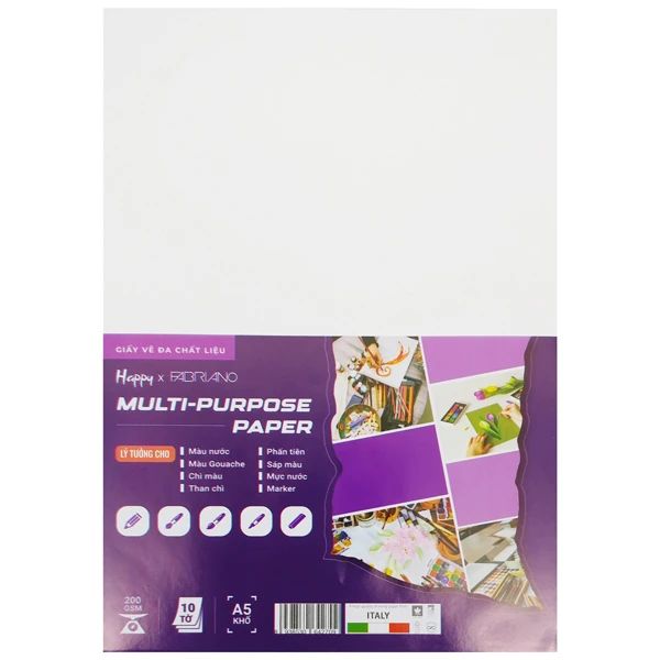 GIẤY HAPPY MULTI-PURPSE 200G A5 (10 TỜ/ XẤP), HA-MIX-A5-200G (VM-0600)