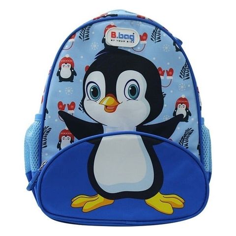 Ba Lô Mẫu Giáo Vải Nhung Lông B.bag - Buddy Penguin - Màu Xanh - B-12-101