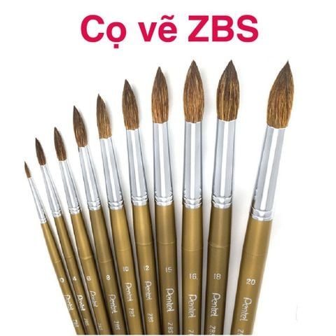 Cọ Vẽ Màu Nước Pentel Đầu Tròn Số 10 - ZBS1-10