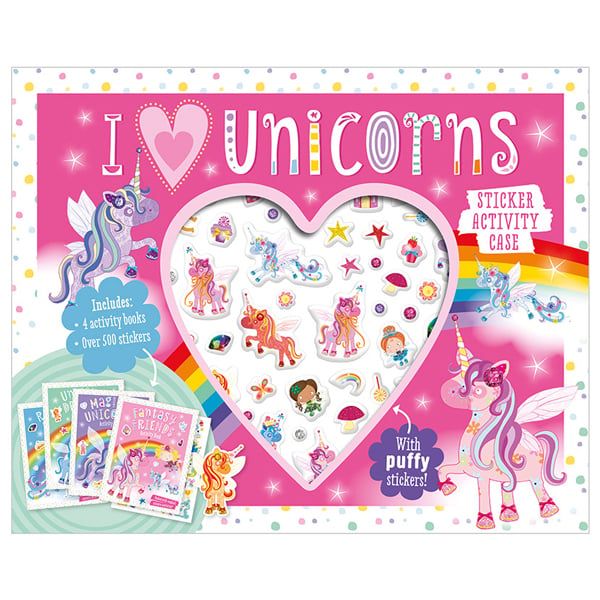 Puffy Stickers I Love Unicorns Sticker Activity Case