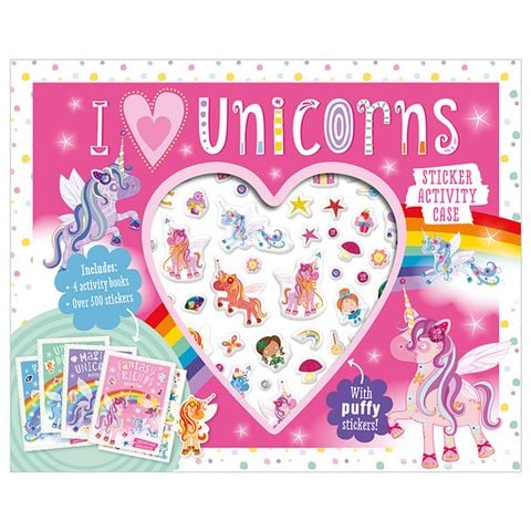 Puffy Stickers I Love Unicorns Sticker Activity Case