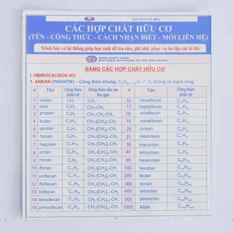CÁC HỢP CHẤT HỮU CƠ-TÊN CÔNG THỨC CÁCH NHẬN BIẾT MỚI LIÊN HỆ (TỜ)