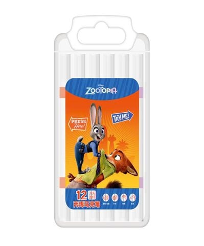 HỘP 12 CÂY VIẾT MÀU VẼ ACRYLIC HAI ĐẦU ZOOTOPIA