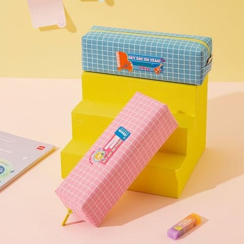 Bóp Viết Dáng Vuông Kẻ Caro - Phiên Bản Sơn Tùng