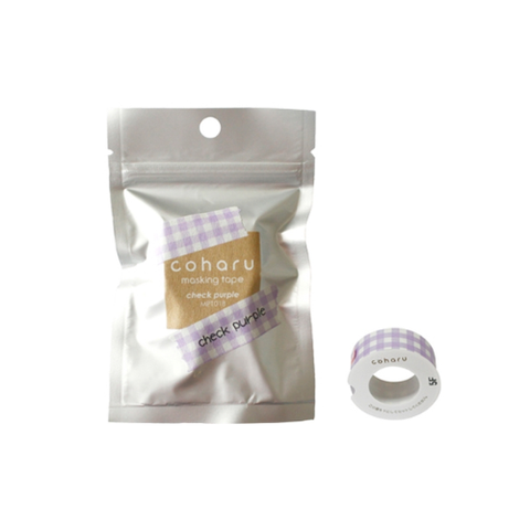 Băng In Nhãn Dán 15 mm x 4 m Coharu - King Jim MPT018 - Check Purple