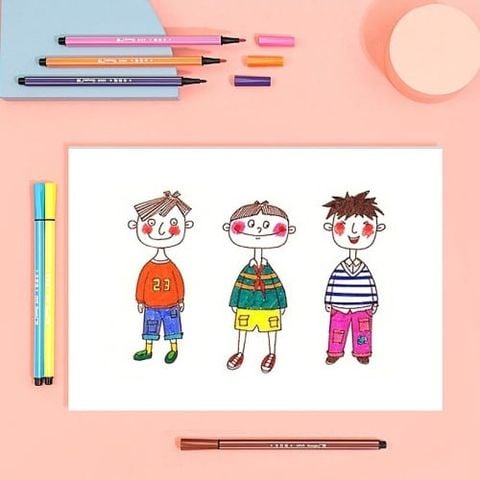 Guangbo - Viết Lông H02007 12 Màu Hộp Tròn