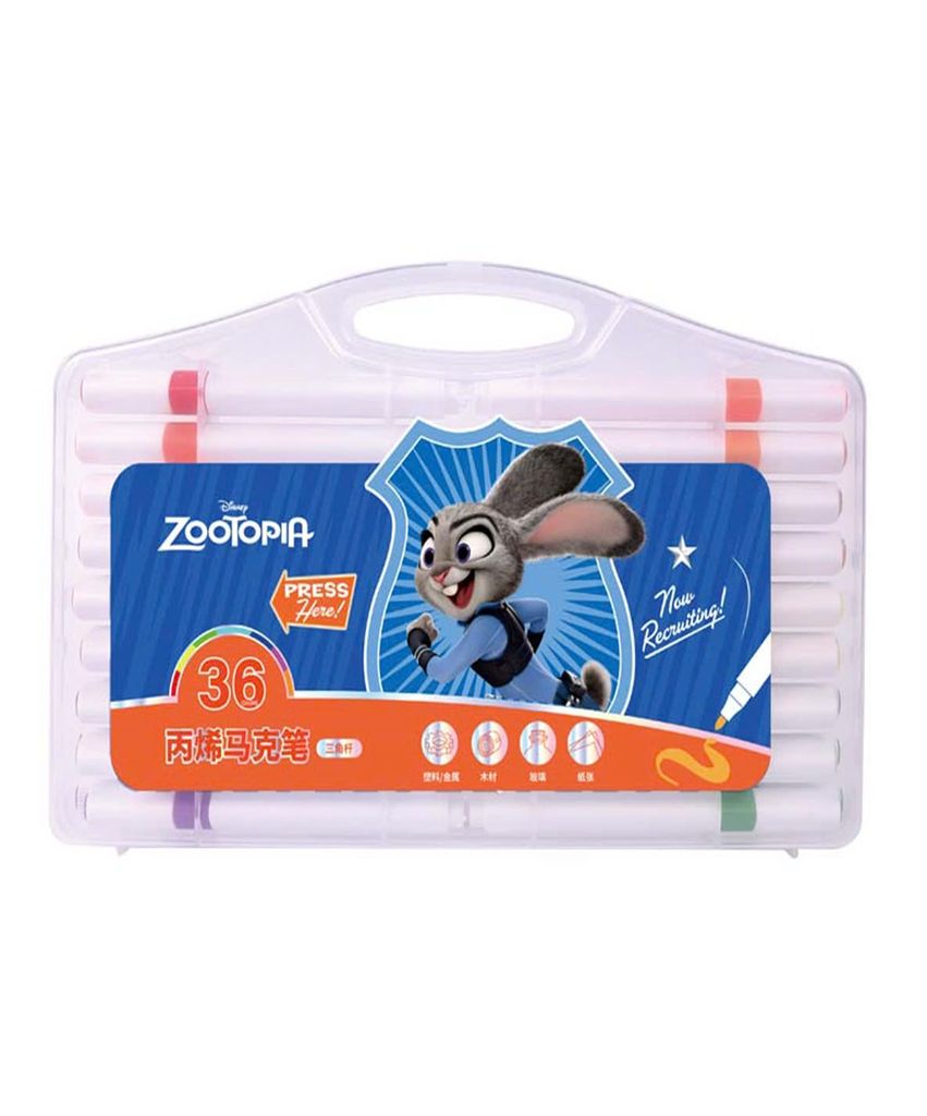 HỘP 36 CÂY VIẾT MÀU VẼ ACRYLIC ZOOTOPIA