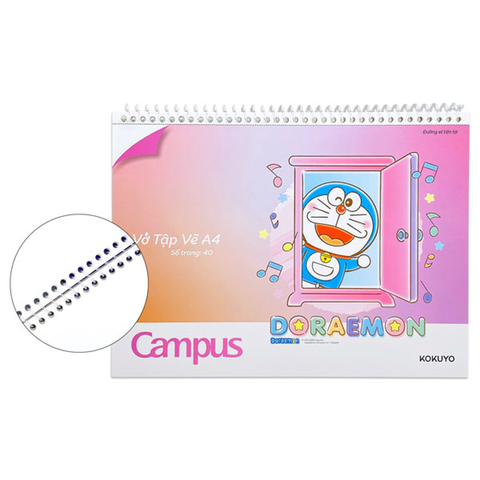 Campus - Vở Vẽ Doraemon A4 40tr ĐL100gsm SKB-A4DOR-08 (Giao mẫu ngẫu nhiên)