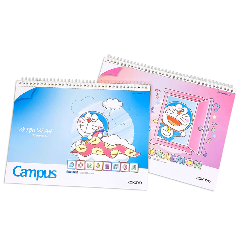 Campus - Vở Vẽ Doraemon A4 40tr ĐL100gsm SKB-A4DOR-08 (Giao mẫu ngẫu nhiên)