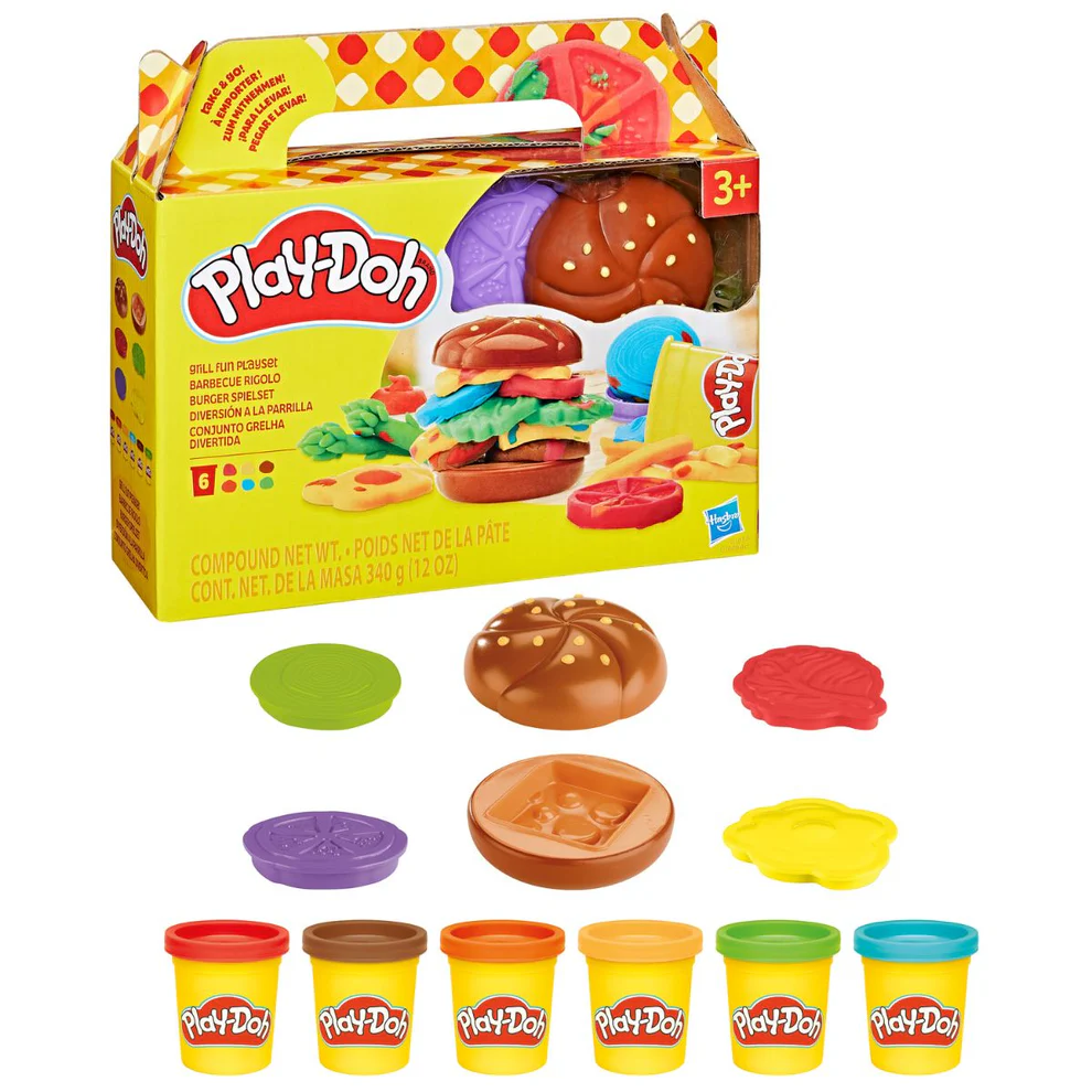 Playdoh Combo Bộ Khuôn Làm Burger Vui Nhộn Và Bột Nặn 4 Màu CBG1614/G1609-B5517
