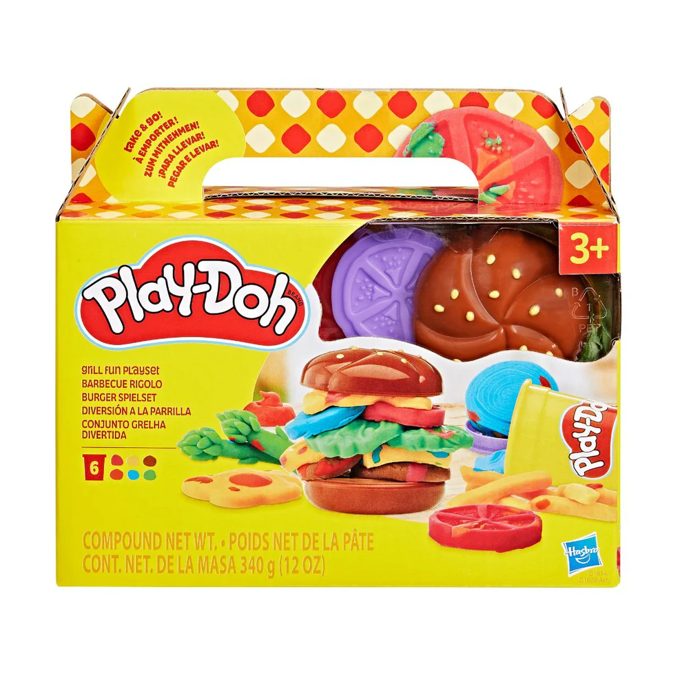 Playdoh Combo Bộ Khuôn Làm Burger Vui Nhộn Và Bột Nặn 4 Màu CBG1614/G1609-B5517