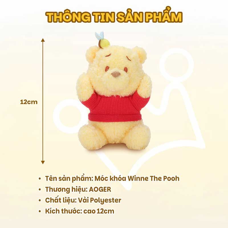 Aoger Móc Khóa Gấu Pooh Ghiền Mật Ong 12cm AG2402104