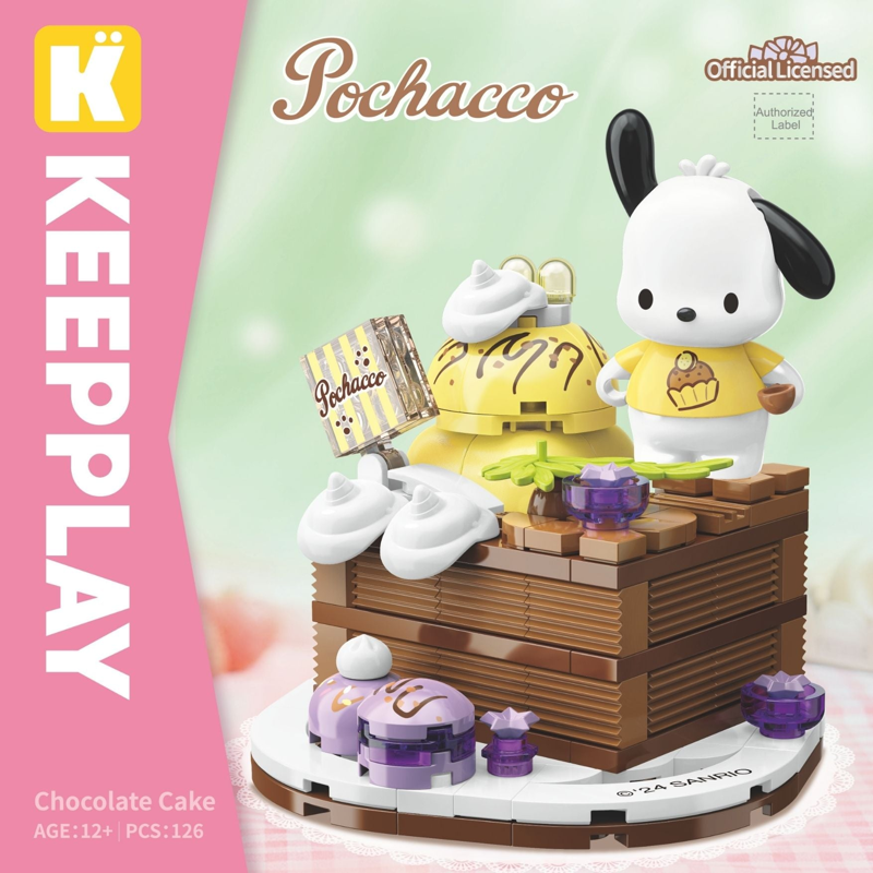Đồ Chơi Lắp Ráp Keepplay Sanrio Pochacco - Chocolate Cake K20864