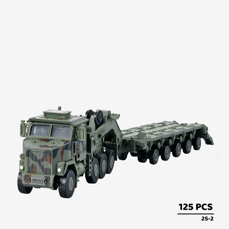Xuja-25-2- Bộ Lắp Ráp Mô Hình Xe Bọc Thép Vận Tải M1070 Màu Xanh Tỷ Lệ 1:72
