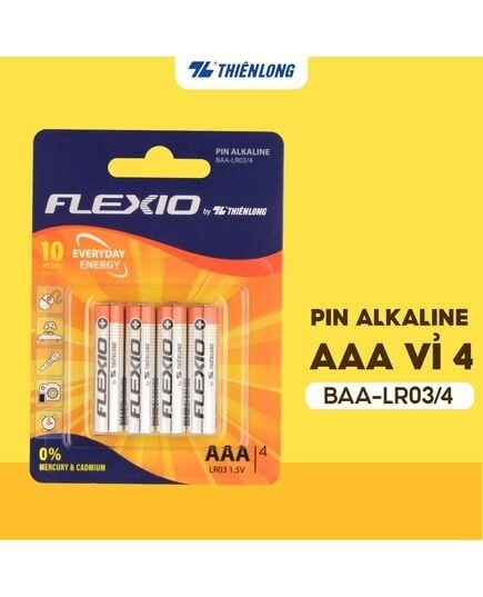 Pin Alkaline AAA (Đũa) Vỉ 4 BAA-LR03/4