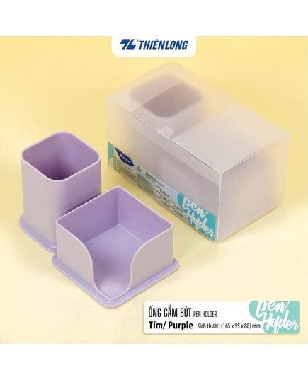 Ống Cắm Bút Khay Giấy Note PS-003 Tím