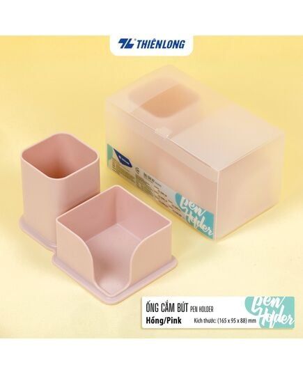 Ống Cắm Bút Khay Giấy Note PS-003 Hồng
