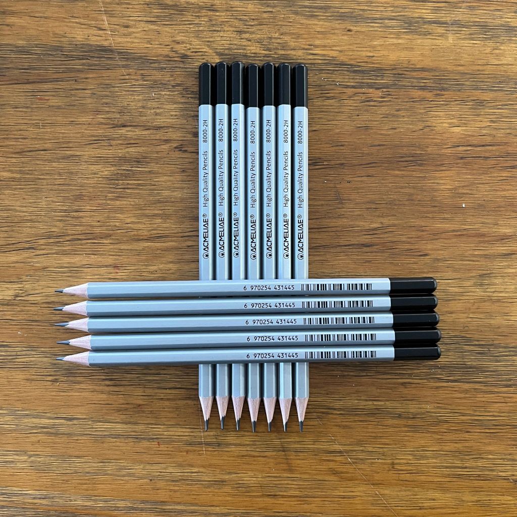 Viết Chì Gỗ Mỹ Thuật 2H 7”12 Cây 8000-2H Acmeliae