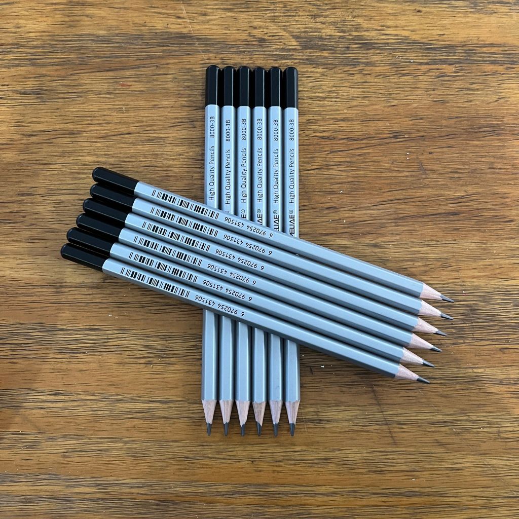 Viết Chì Gỗ Mỹ Thuật 3B 7”12 Cây 8000-3B Acmeliae