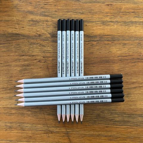 Viết Chì Gỗ Mỹ Thuật 4H 7”12 Cây 8000-3H Acmeliae