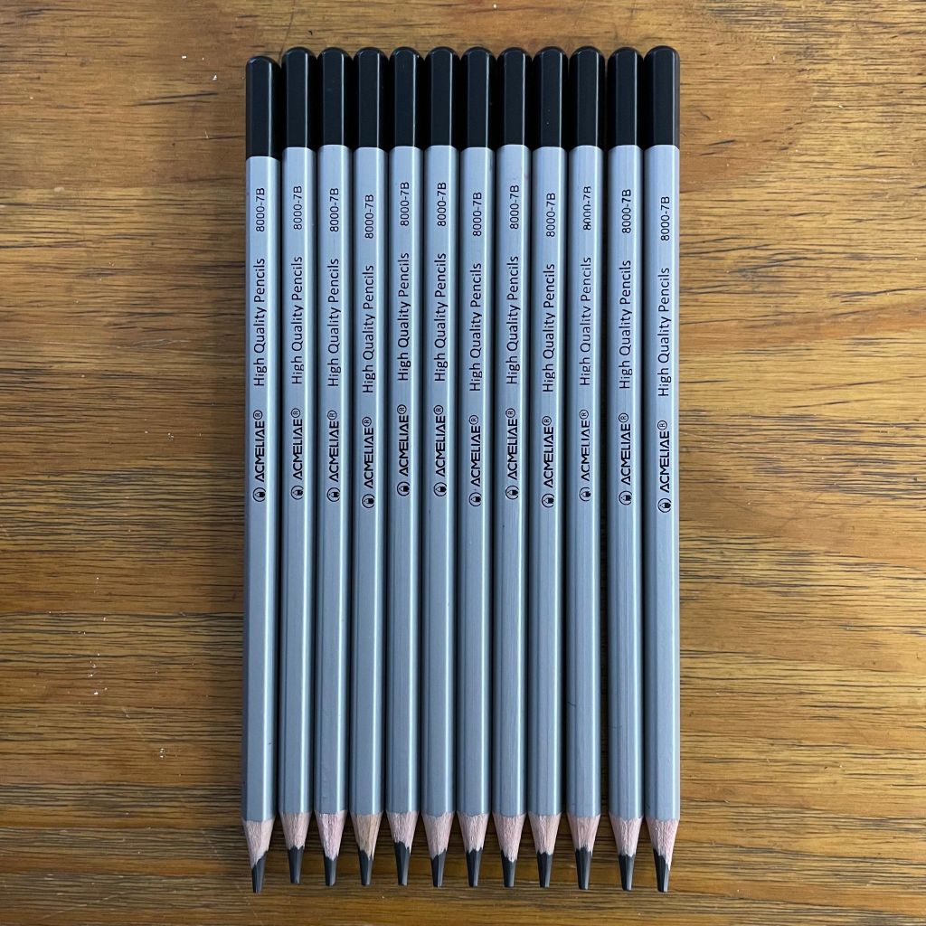 Viết Chì Gỗ Mỹ Thuật 7B 7”12 Cây 8000-7B Acmeliae
