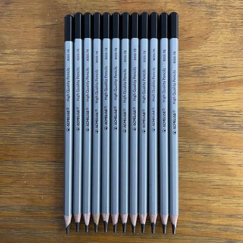 Viết Chì Gỗ Mỹ Thuật 7B 7”12 Cây 8000-7B Acmeliae