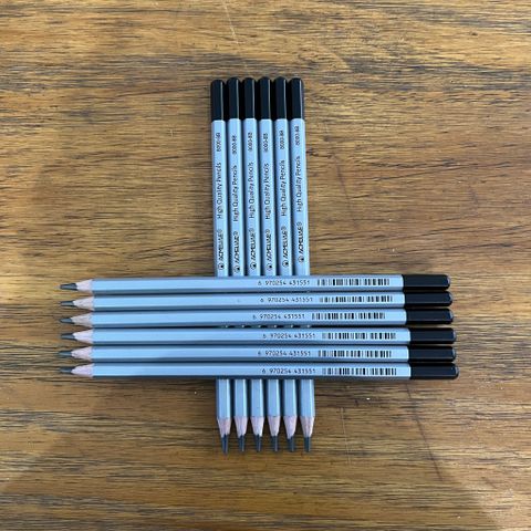 Viết Chì Gỗ Mỹ Thuật 8B 7”12 Cây 8000-8B Acmeliae