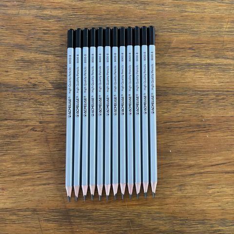 Viết Chì Gỗ Mỹ Thuật B 7”12 Cây 8000-B Acmeliae