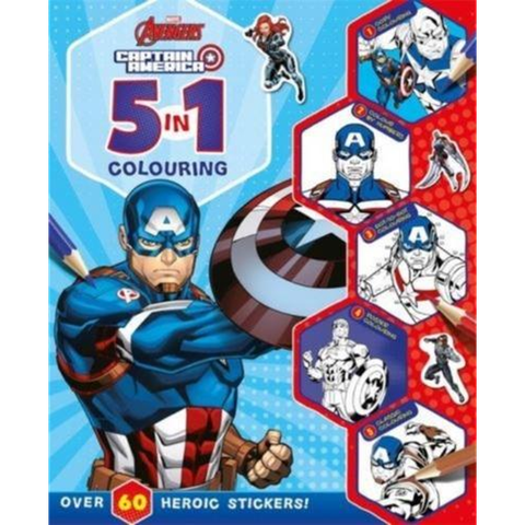 Marvel Avengers Captain America: 5 in 1 Colouring