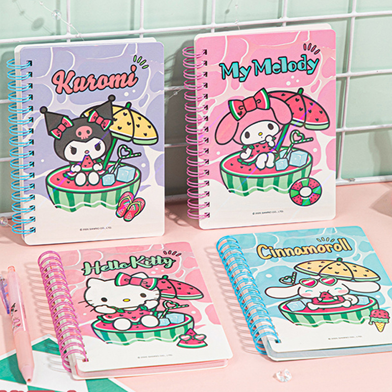 Sanrio - Sổ Tay Lò Xo A6 Bìa Nhũ 103*148mm Gubkt81549 Sr (Giao mẫu ngẫu nhiên)