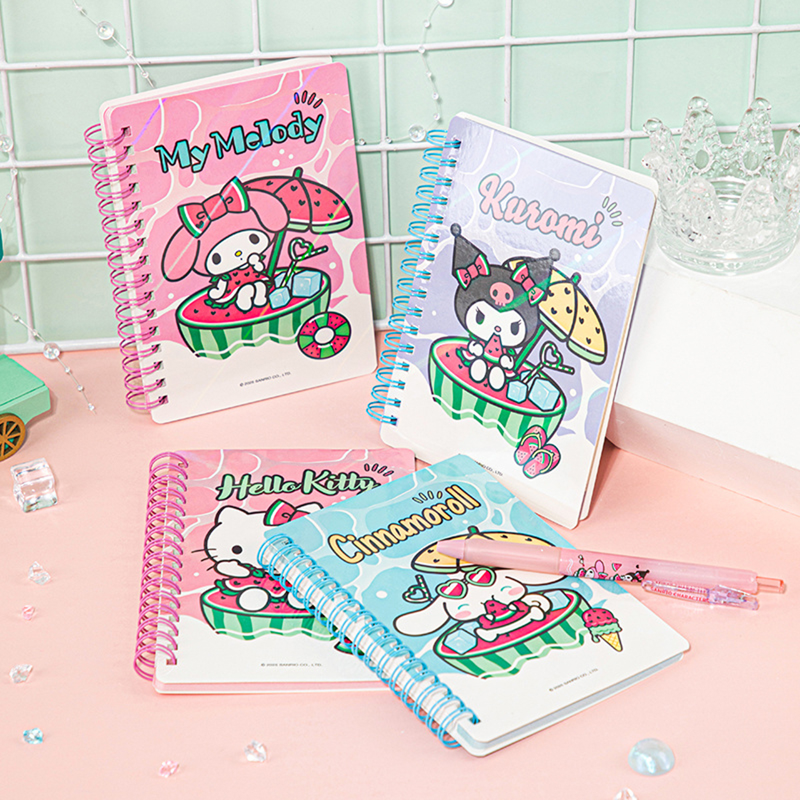 Sanrio - Sổ Tay Lò Xo A6 Bìa Nhũ 103*148mm Gubkt81549 Sr (Giao mẫu ngẫu nhiên)