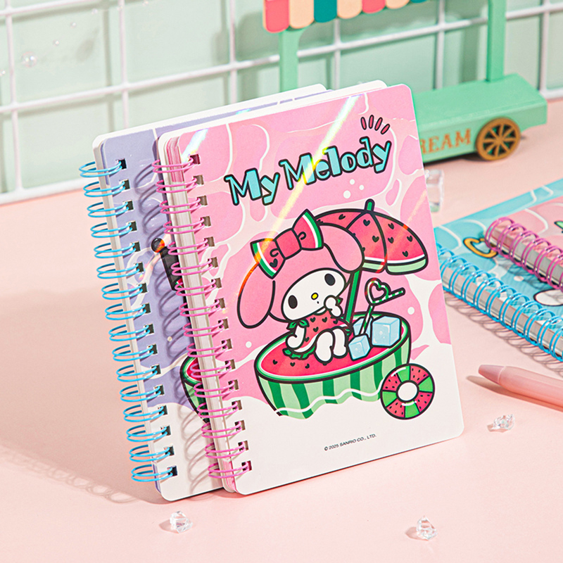 Sanrio - Sổ Tay Lò Xo A6 Bìa Nhũ 103*148mm Gubkt81549 Sr (Giao mẫu ngẫu nhiên)