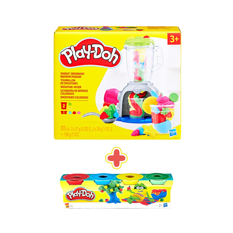 Playdoh Combo Máy Xay Sinh Tố  Vui Vẻ Và Bột Nặn 4 Màu Cbf9142-B5517