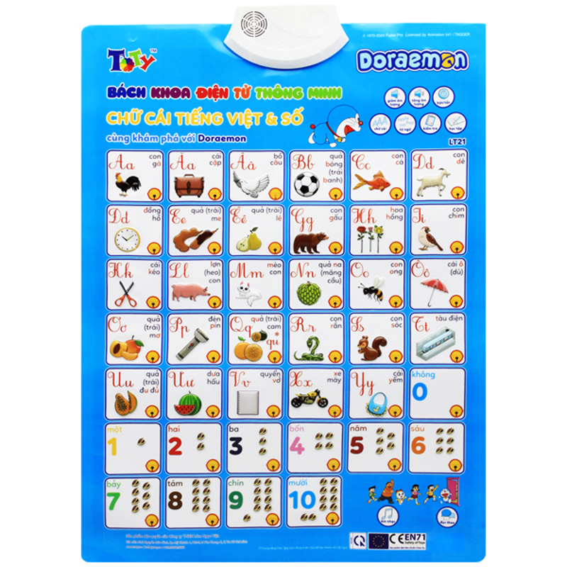 Bảng Điện Tử Chữ Cái Tiếng Việt & Số Với Doraemon LT21