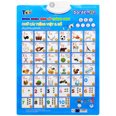 Bảng Điện Tử Chữ Cái Tiếng Việt & Số Với Doraemon LT21