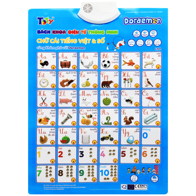 Bảng Điện Tử Chữ Cái Tiếng Việt & Số Với Doraemon LT21