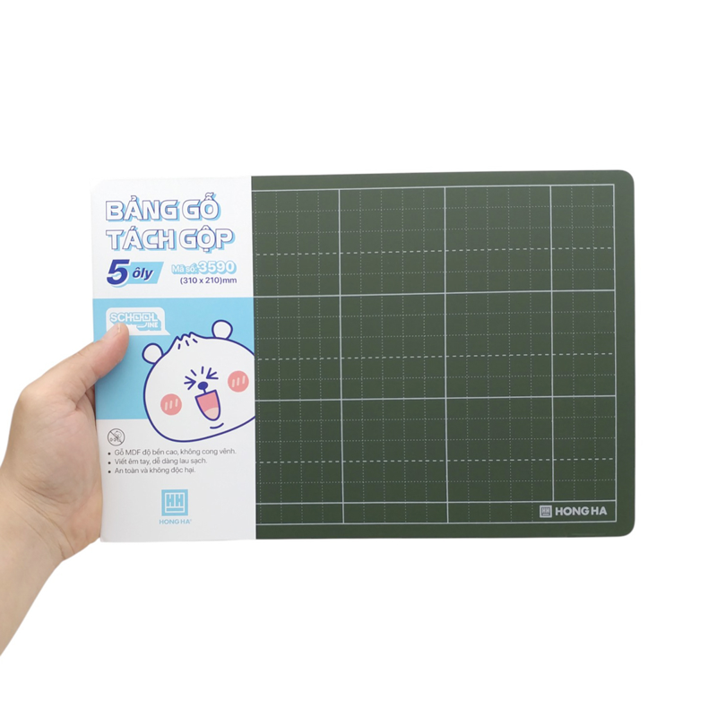 Hồng Hà - Bảng Gỗ Tách Gộp 3590 (5 Ô Ly) 31x21cm
