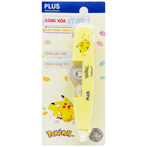 Plus - Băng Xóa Wh-Mr Pikachu 5Mm X 6M Vàng