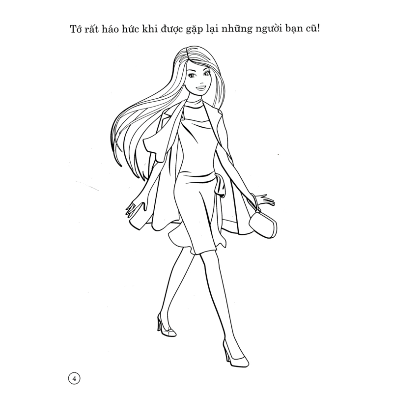 Sách Tô Màu Có Hình Dán 4 - Barbie Xinh Đẹp