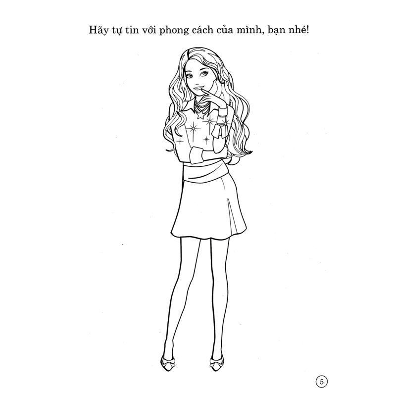 Sách Tô Màu Có Hình Dán 4 - Barbie Xinh Đẹp