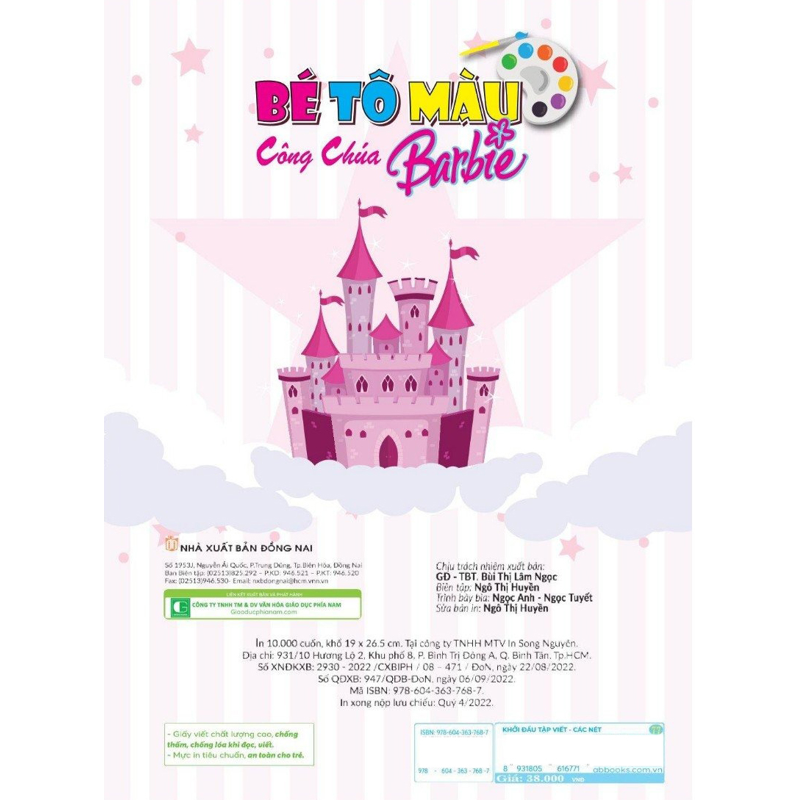 Bé Tô Màu Công Chúa Barbie