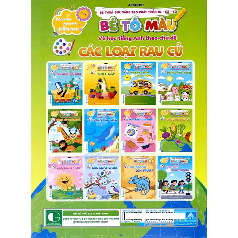 Bé Tô Màu Và Học Tiếng Anh Theo Chủ Đề-Các Loại Rau Củ