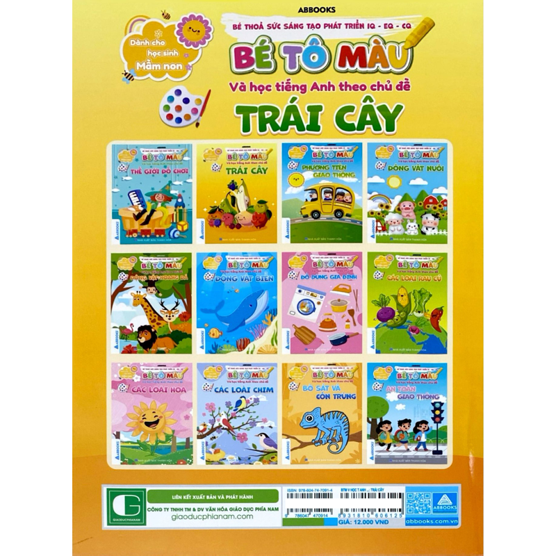 Bé Tô Màu Và Học Tiếng Anh Theo Chủ Đề-Trái Cây