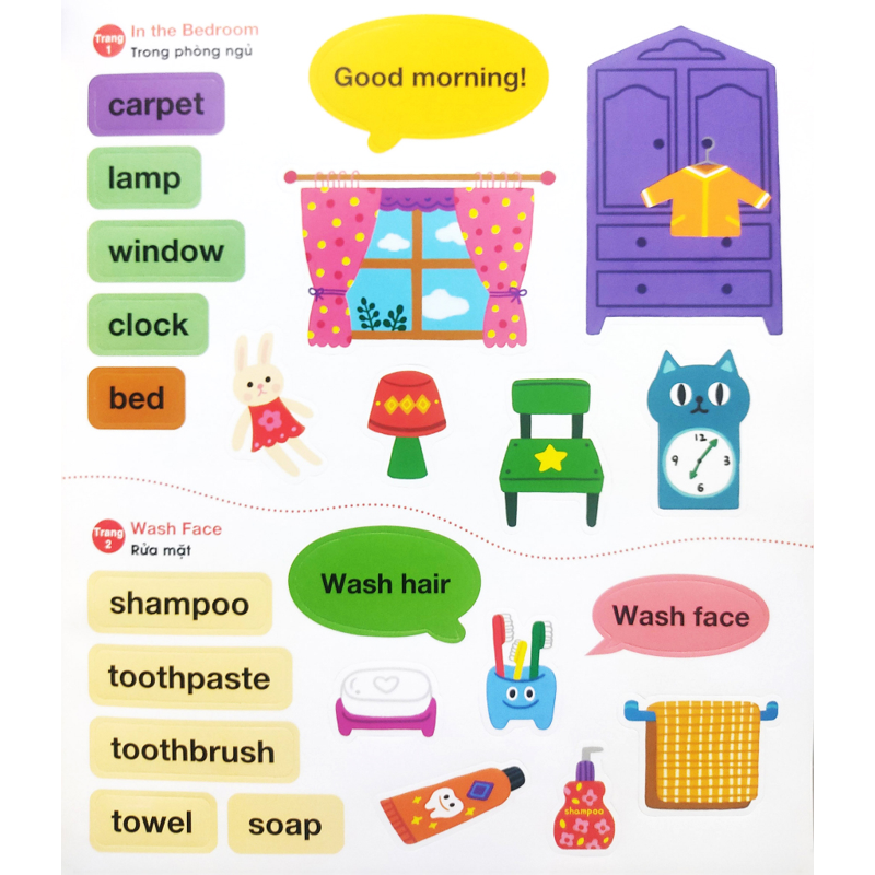 Bé Vui Học Tiếng Anh Cùng Sticker - My Day - Một Ngày Của Tớ
