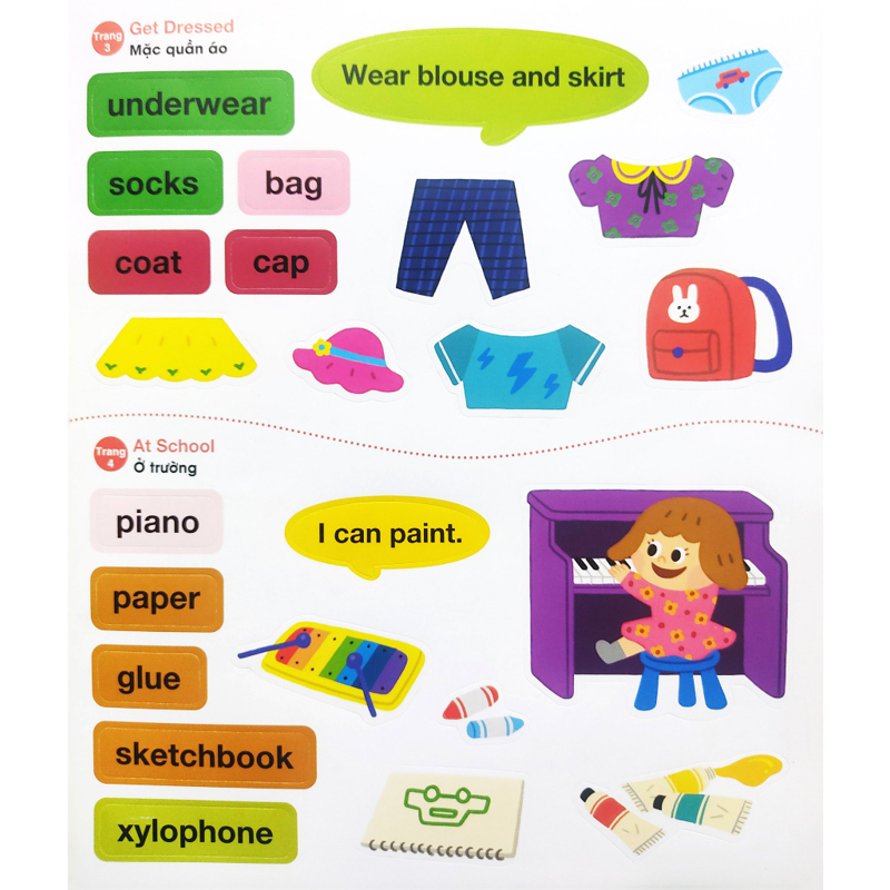 Bé Vui Học Tiếng Anh Cùng Sticker - My Day - Một Ngày Của Tớ