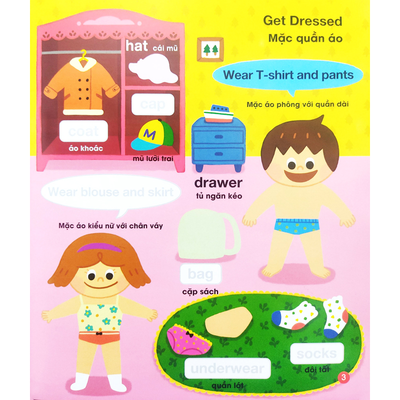 Bé Vui Học Tiếng Anh Cùng Sticker - My Day - Một Ngày Của Tớ