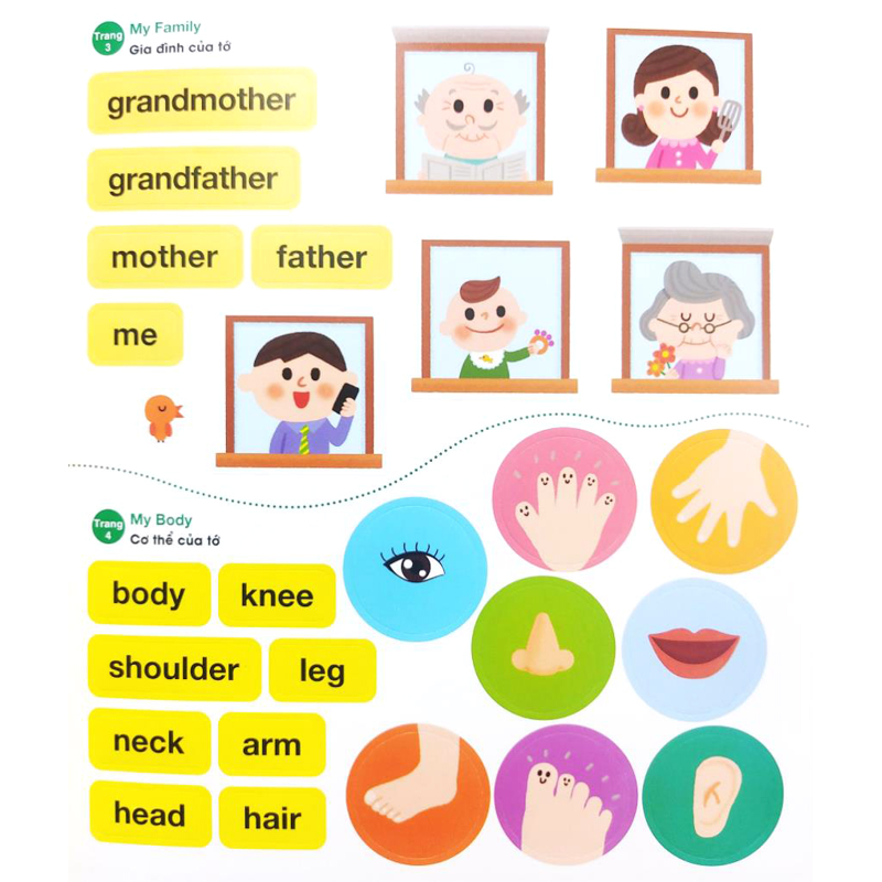 Bé Vui Học Tiếng Anh Cùng Sticker - First Words - Những Từ Vựng Đầu Tiên